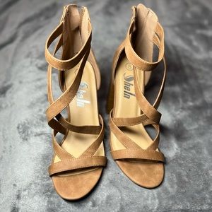 Shien Tan Suede Sandal